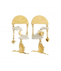 Silver & Gold Plate Day-time / Night-time Dream Earrings Product Photo