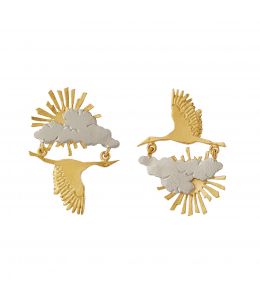 Sunrise / Sunset Stork in Flight Earrings Product Photo