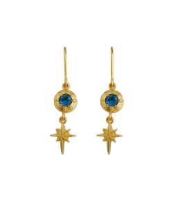 Guiding Star Blue Topaz Hook Earrings