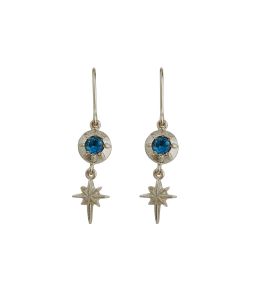 Silver Guiding Star Hook Earrings with London Blue Topaz Product Photo