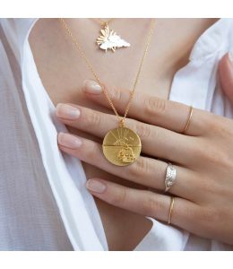 Sail into the Sunset Folding Disc Necklace