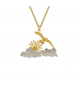 Silver & Gold Plate Morning Sunrise Necklace Product Photo