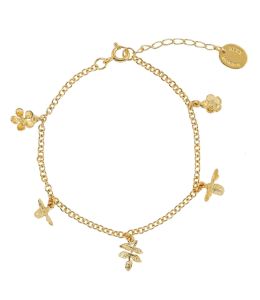 Gold Plate Garden Gathering Charm Bracelet Product Photo