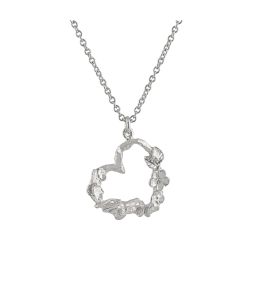 Silver Floral Heart Necklace with Itsy Bitsy Bee Product Photo