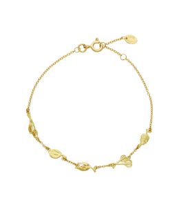 18ct Yellow Gold Autumn Stroll Bracelet with Five Inline Seeds Product Photo