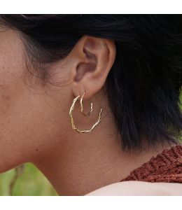 Large Wild Grass Hoop Earrings