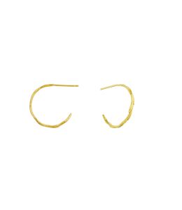 18ct Yellow Gold Fine Wild Grass Hoop Earrings Product Photo