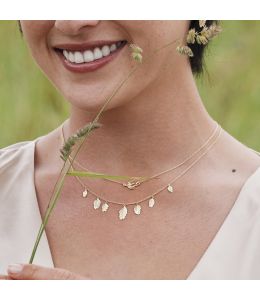 Woodland Grass Necklace with Seven Seed Drops