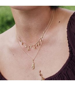 Autumn Stroll Necklace with Eleven Seed Charms