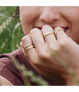 Heavy D-Shaped Reed Band Ring