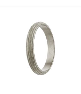 18ct White Gold D-Shaped Reed Band Ring Product Photo
