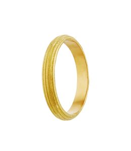 18ct Yellow Gold D-Shaped Reed Band Ring Product Photo