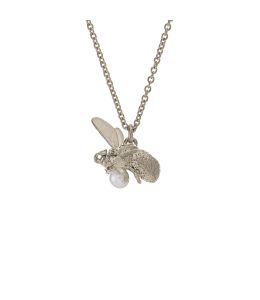 Silver Flying Bee with Pearl Necklace Product Photo