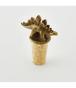 Stegosaurus Brass & Cork Bottle Stopper