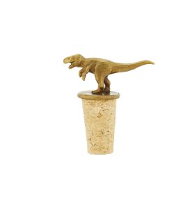 T-Rex Brass & Cork Bottle Stopper product photo