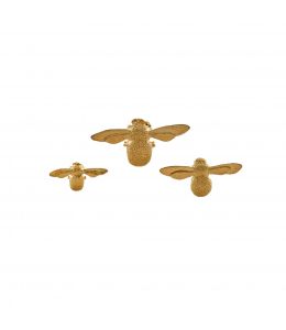 Gold Plate Set of 3 Mixed Size Bee Pins Product Photo