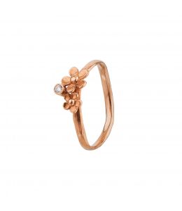 18ct Rose Gold Flower and Diamond Band Product Photo