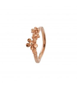18ct Rose Gold Flower and Leaf Band Product Photo