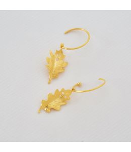 Spooky Leaf Ghost Hoop Drop Earrings