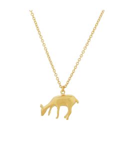 Gold Plate Grazing Doe Necklace Product Photo