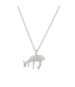 Silver Grazing Doe Necklace Product Photo