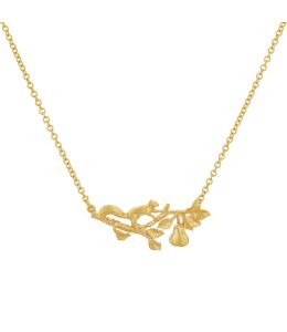 Gold Plate Scampering Squirrel Inline Branch Necklace Product Photo