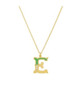 18ct Enamelled Letter E Necklace product shot