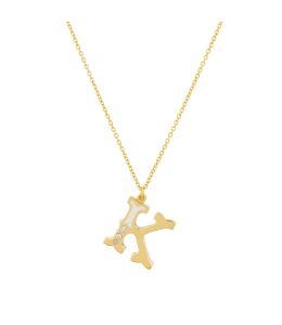 Cream Enamelled Letter K Necklace product photo