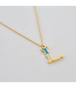 18ct Enamelled Letter L Necklace