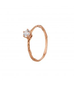 18ct Rose Gold 4 mm Diamond Eyebright Ring Product Photo