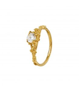 Fine Bark Diamond Ring