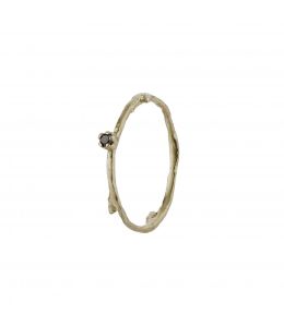 18ct White Gold Fine Twig Black Diamond Ring Product Photo