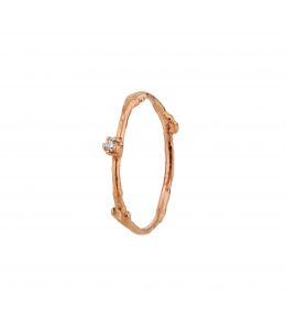 18ct Rose Gold Fine Twig Diamond Ring Product Photo