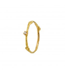 18ct Yellow Gold Fine Twig Diamond Ring Product Photo