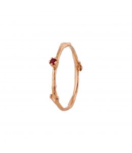 18ct Rose Gold Fine Twig Ruby Ring Product Photo