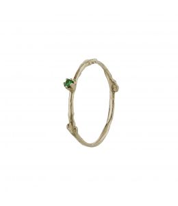 18ct White Gold Fine Twig Tsavorite Ring Product Photo