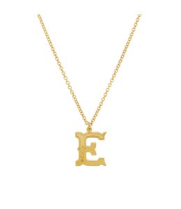18ct Yellow Gold 18ct Daffodil Enamelled Letter E Necklace Product Photo