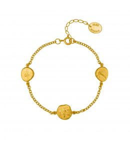 Gold Plate Paleontology Nugget Bracelet Product Photo