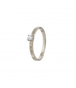 Platinum Horsetail Fossil Ring with Diamond Product Photo