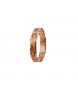 18ct Rose Gold 4 mm Horsetail Fossil Band Product Photo
