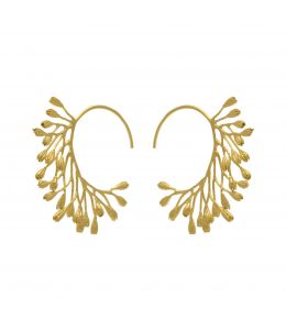 Fanned Seeded Hoop Earrings Product Photo