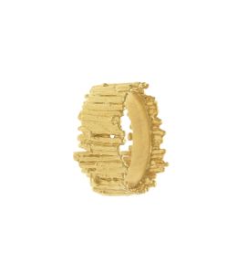 Gold Plate Tree Bark Wide Ring Product Photo