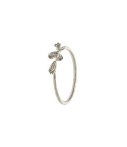 Silver Seed Pod & Champagne Diamond Ring Product Photo