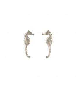 Silver Seahorse Stud Earrings Product Photo