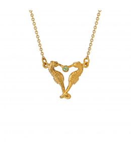 Gold Plate Seahorse Companion Necklace Product Photo