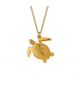 Gold Plate Sea Turtle Necklace Product Photo