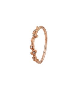 18ct Rose Gold Coral Texture Ring with Diamonds Product Photo