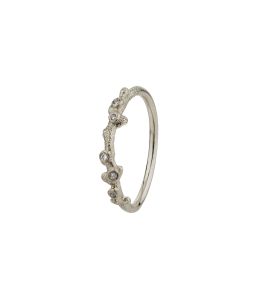Platinum Coral Texture Ring with Diamonds Product Photo