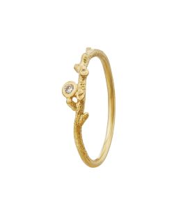 18ct Yellow Gold Fine Coral Diamond Texture Ring Product Photo