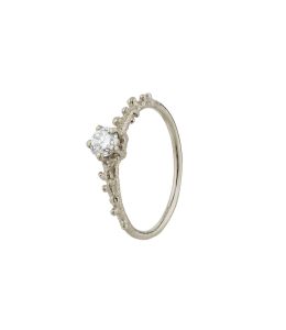 Platinum Coral Texture Diamond Solitaire Ring with 0.25ct Diamond Product Photo